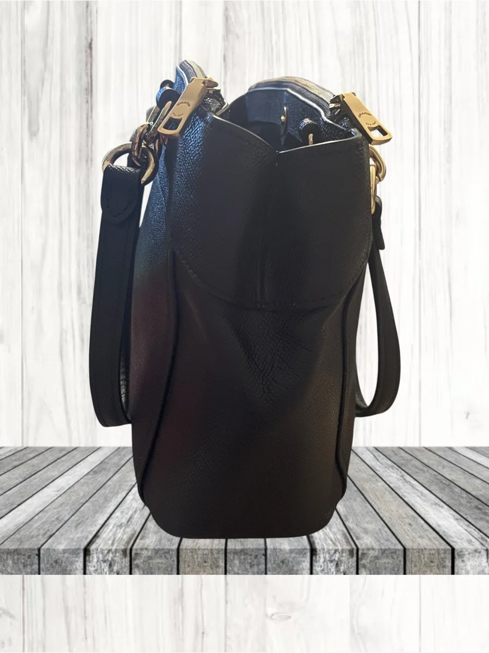 Coach Mini Brooke Carryall Black Crossgrain Leather Gold Hardware